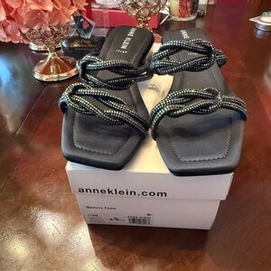 🖤✨ Anne Klein Black Rhinestone Sandals 🖤✨